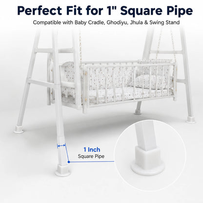 White Anti-Slip Vacuum Rubber Pads for Square Pipe Cradle – 4 Pieces