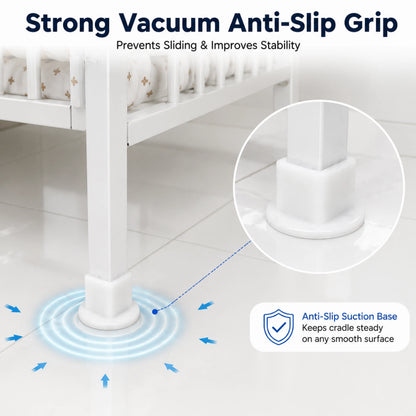 White Anti-Slip Vacuum Rubber Pads for Square Pipe Cradle – 4 Pieces