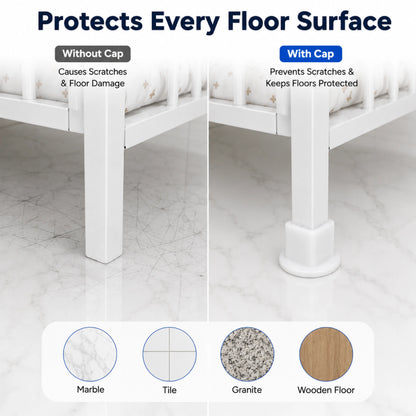 White Anti-Slip Vacuum Rubber Pads for Square Pipe Cradle – 4 Pieces