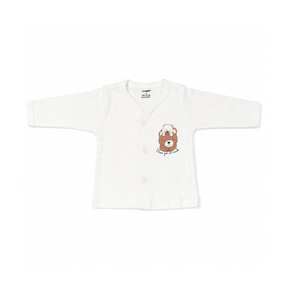 White Cucumber Baby Boy & Girl Cotton Full Sleeve Vest - Pajama Set