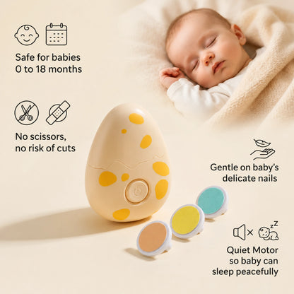 Dinosaur Egg Electric Baby Nail Trimmer – USB Rechargeable
