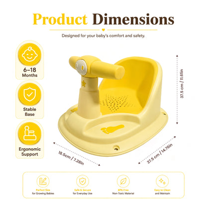 Yellow Baby Bathing Seat with Back Support – Pack of 1