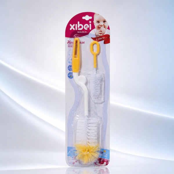 Baby Feeding Bottle Cleaning Brush Set, BPA Free – Yellow