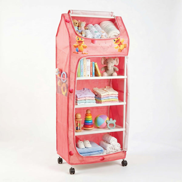 Bubzee Kids Fabric Wardrobe with Wheels | Storage Organizer
