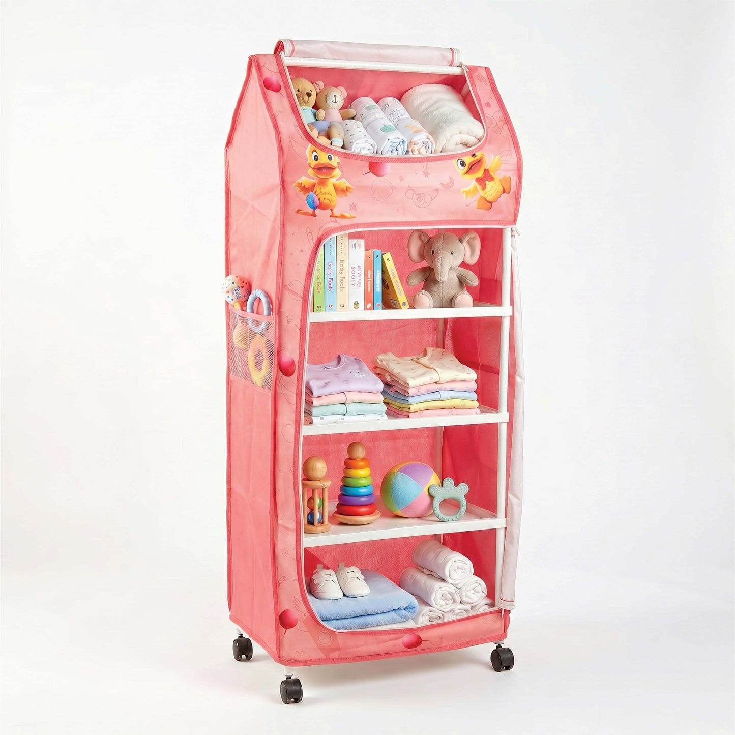Bubzee Kids Fabric Wardrobe with Wheels | Storage Organizer