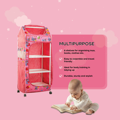 Bubzee Kids Cartoon Cloth Wardrobe | Foldable Storage