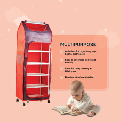 Bubzee Kids Racing Print Wardrobe | Foldable Organizer
