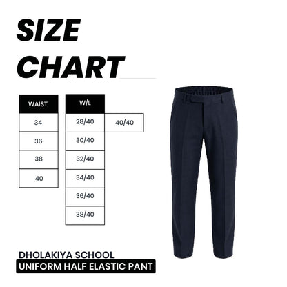 Dholakiya School Uniform Girls Half Elastic Pant