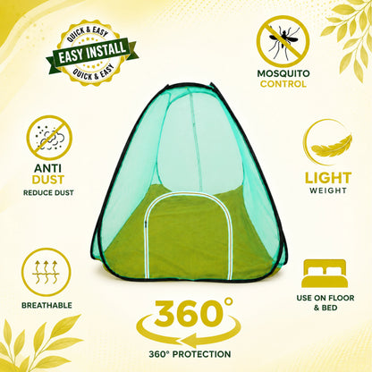 Foldable Pop-Up Mosquito Net Tent – Green