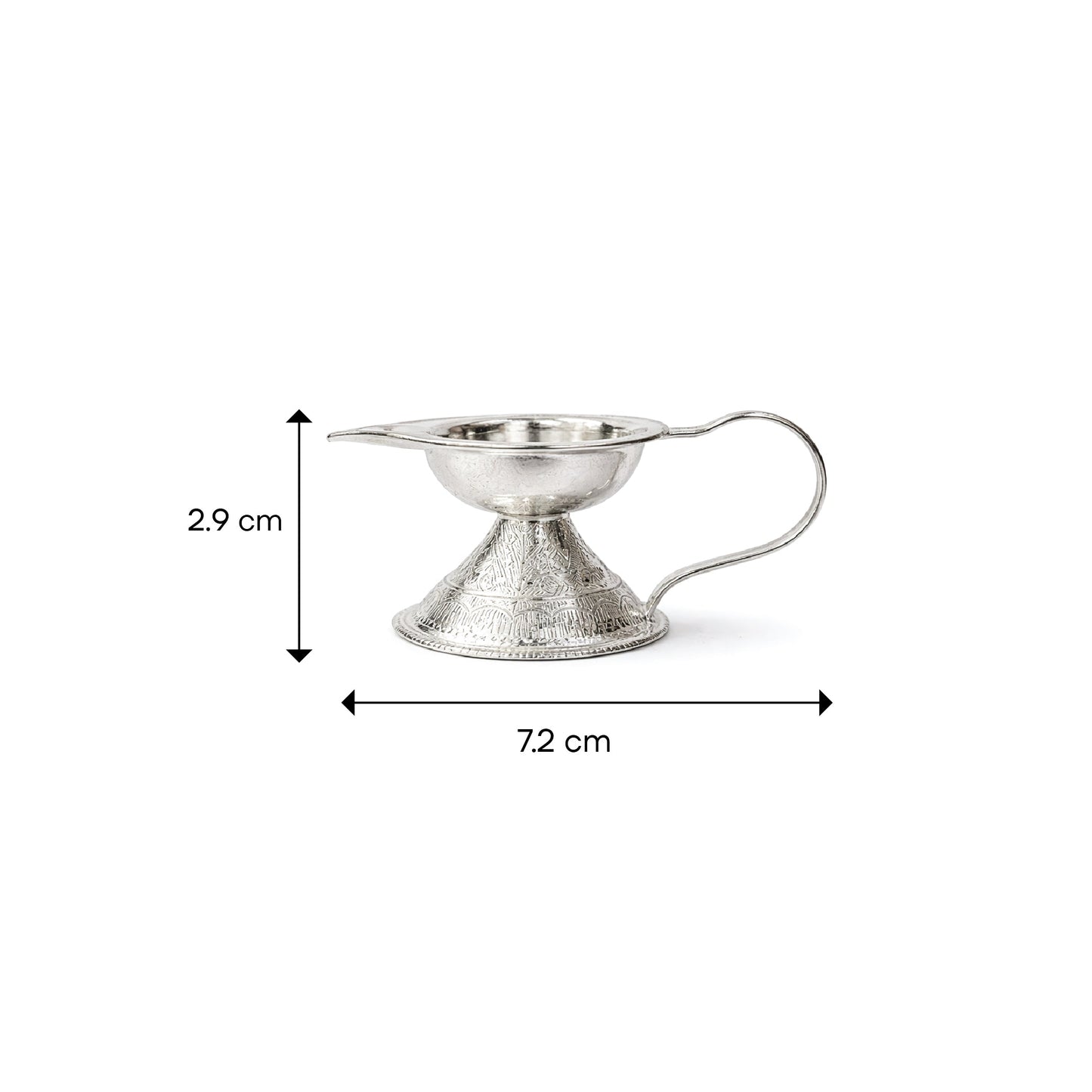 Shivora Silver Pooja Diya with Holder