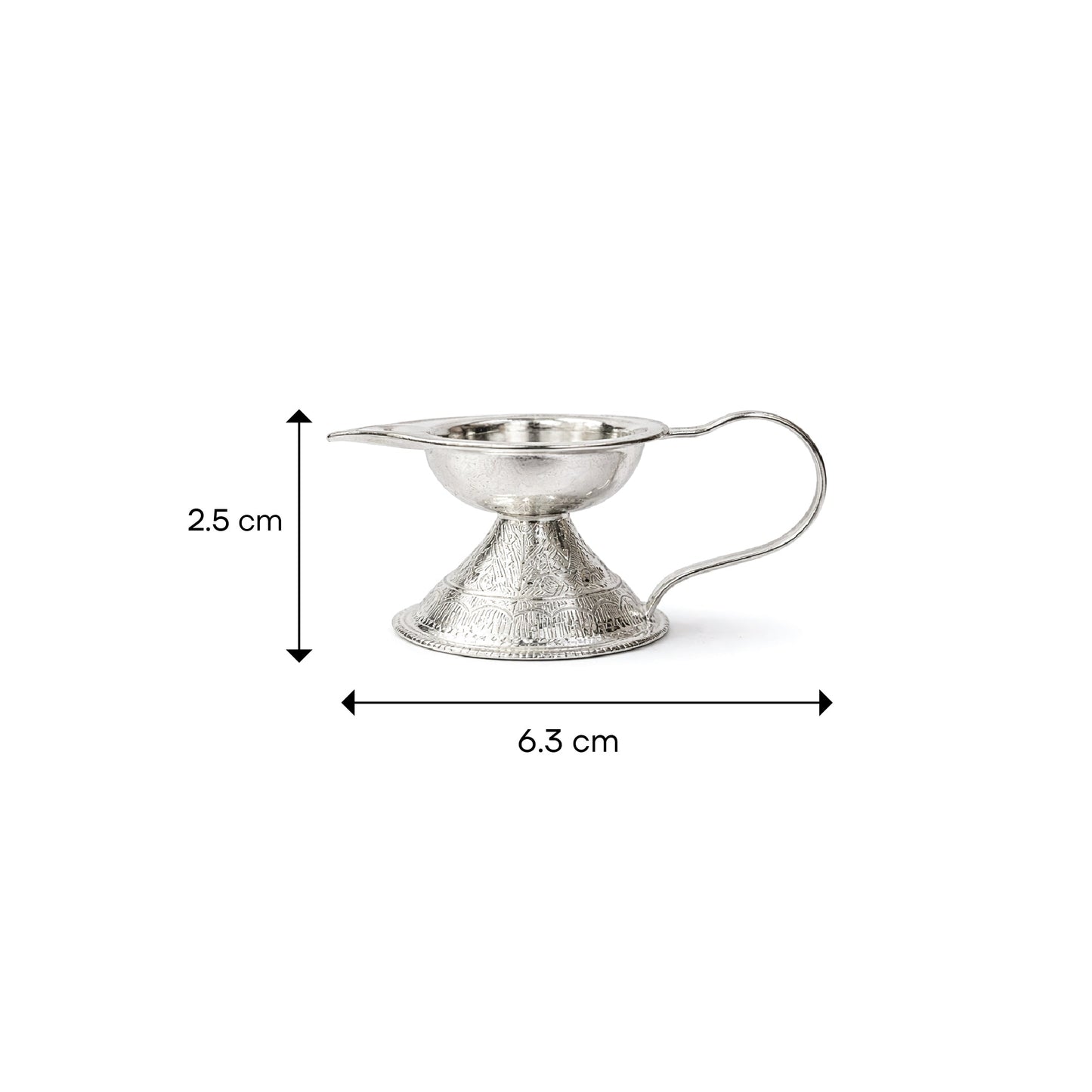 Shivora Silver Pooja Diya with Holder