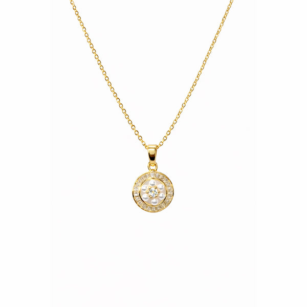 Shivora Pearl Blossom Circle Necklace