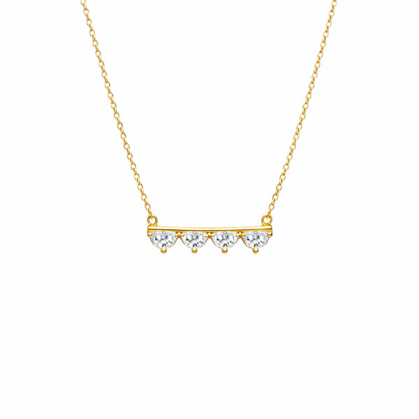 Shivora Golden Heartline Crystal Necklace