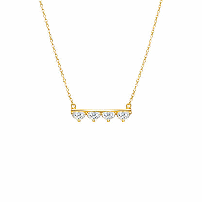 Shivora Golden Heartline Crystal Necklace