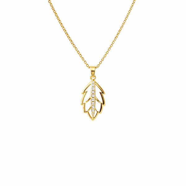 Shivora Crystal Leaf Pendant Necklace