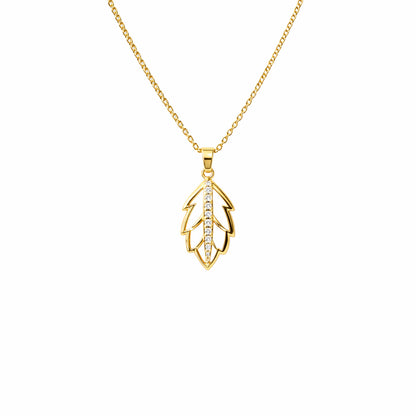 Shivora Crystal Leaf Pendant Necklace
