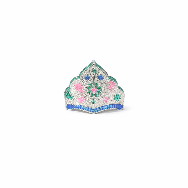 Shivora Shree Laddu Gopal Floral Mukut (Blue-Green)