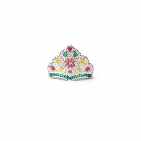 Shivora Shree Laddu Gopal Royal Floral Mukut (Red Multicolor)
