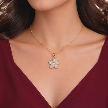 Shivora Blossom Crystal Flower Necklace