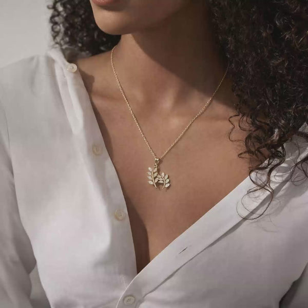 Shivora Fern Leaf Duo Necklace