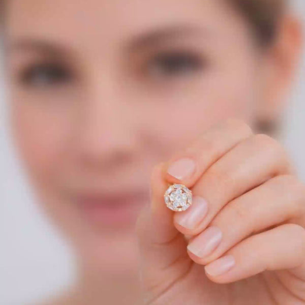 Shivora Crystal Bloom Stud Earrings