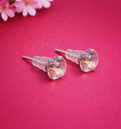 Shivora Pink Crystal  Stud Earrings