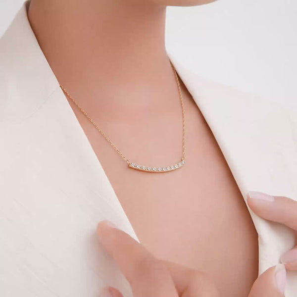 Shivora Minimal Bar Crystal Necklace