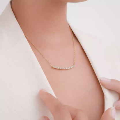 Shivora Minimal Bar Crystal Necklace
