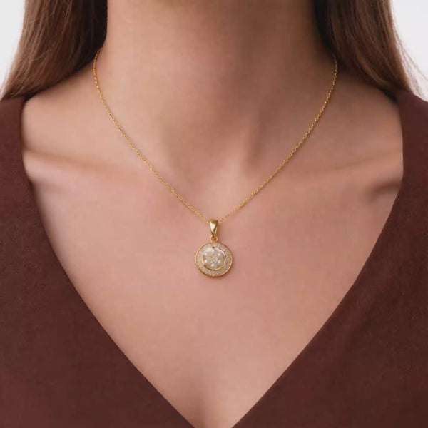 Shivora Pearl Blossom Circle Necklace