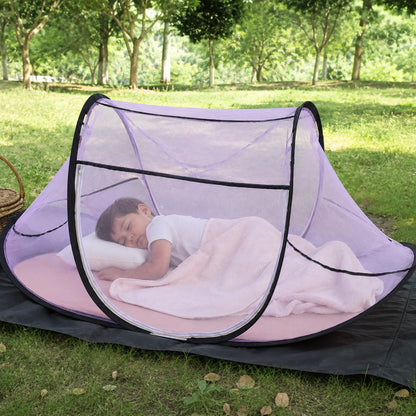Foldable Single Bed Mosquito Net | Polyester 30GSM mesh - Purple