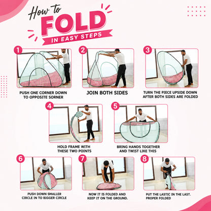 Foldable Single Bed Mosquito Net | Polyester 30GSM mesh - Green