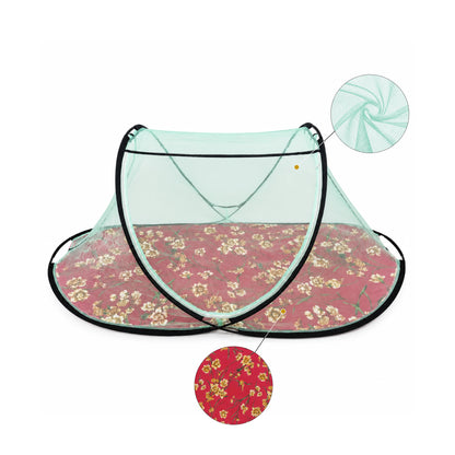 Foldable Single Bed Mosquito Net | Polyester 30GSM mesh - Green