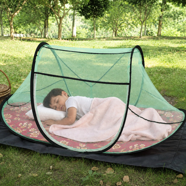Foldable Single Bed Mosquito Net | Polyester 30GSM mesh - Green