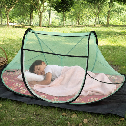 Foldable Single Bed Mosquito Net | Polyester 30GSM mesh - Green